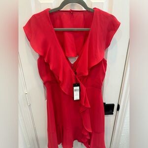 BCBG Maxazria ruffled red dress